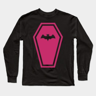 Hot Pink Vampire Bat Coffin Long Sleeve T-Shirt